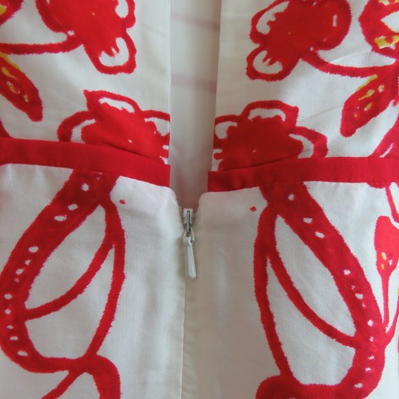 ALICE MCCALL Red White Baroque Print Fit & Flare Mini Dress - Size US 2 - Picture 14 of 16